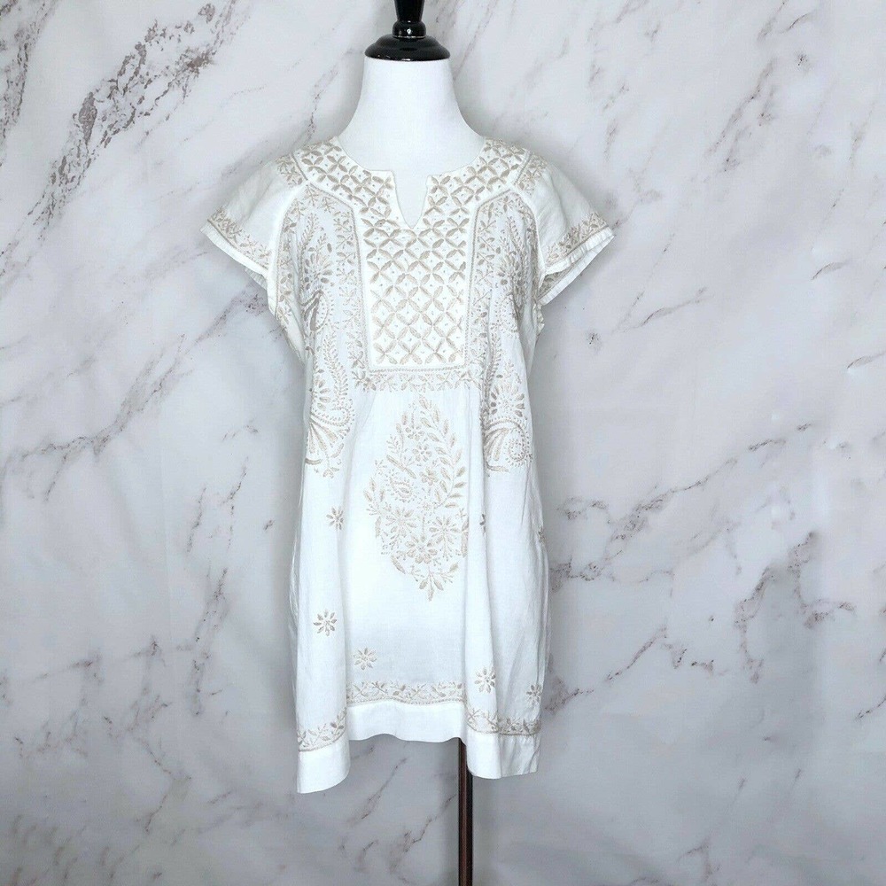 Jayshree Dalal Cream Taupe Embroidery Tunic